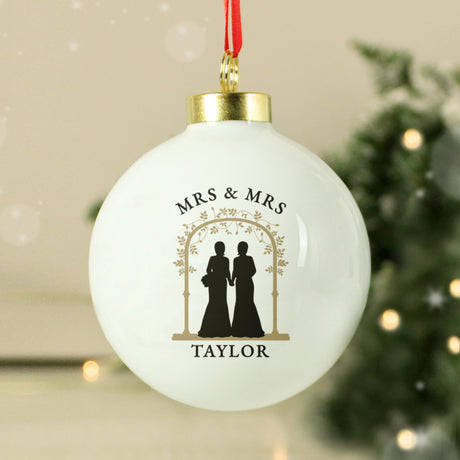 Personalised Mrs & Mrs Bauble - Christmas Baubles at Gift Moments