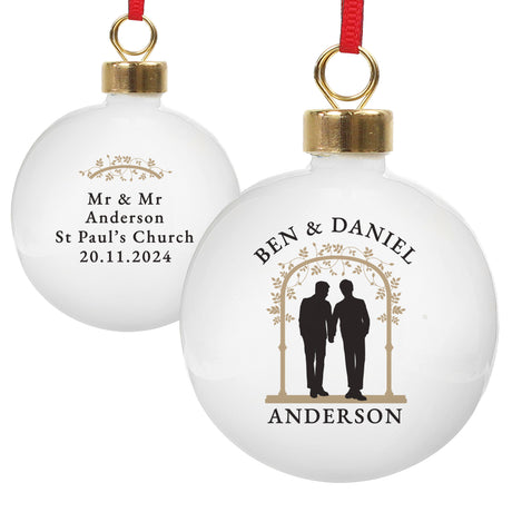 Personalised Mr & Mr Bauble - Christmas Baubles at Gift Moments