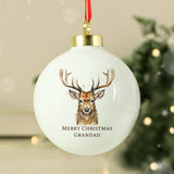 Personalised Watercolour Stag Bauble Default Title - Christmas Baubles at Gift Moments