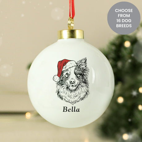 Personalised Dog Breed Christmas Bauble Default Title - Christmas Baubles at Gift Moments