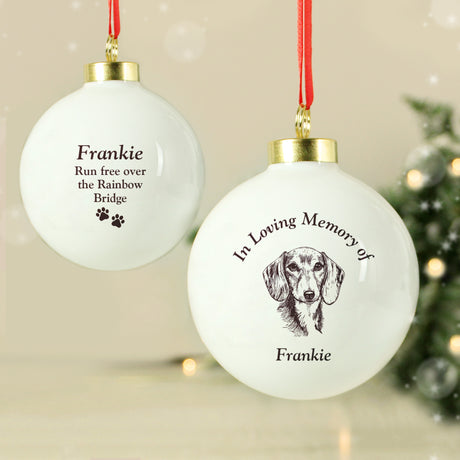 Personalised Memorial Dog Breed Bauble - Christmas Baubles at Gift Moments