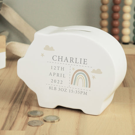 Personalised Rainbow Piggy Bank Default Title - Money Boxes at Gift Moments