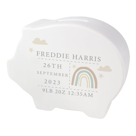 Personalised Rainbow Piggy Bank - Money Boxes at Gift Moments