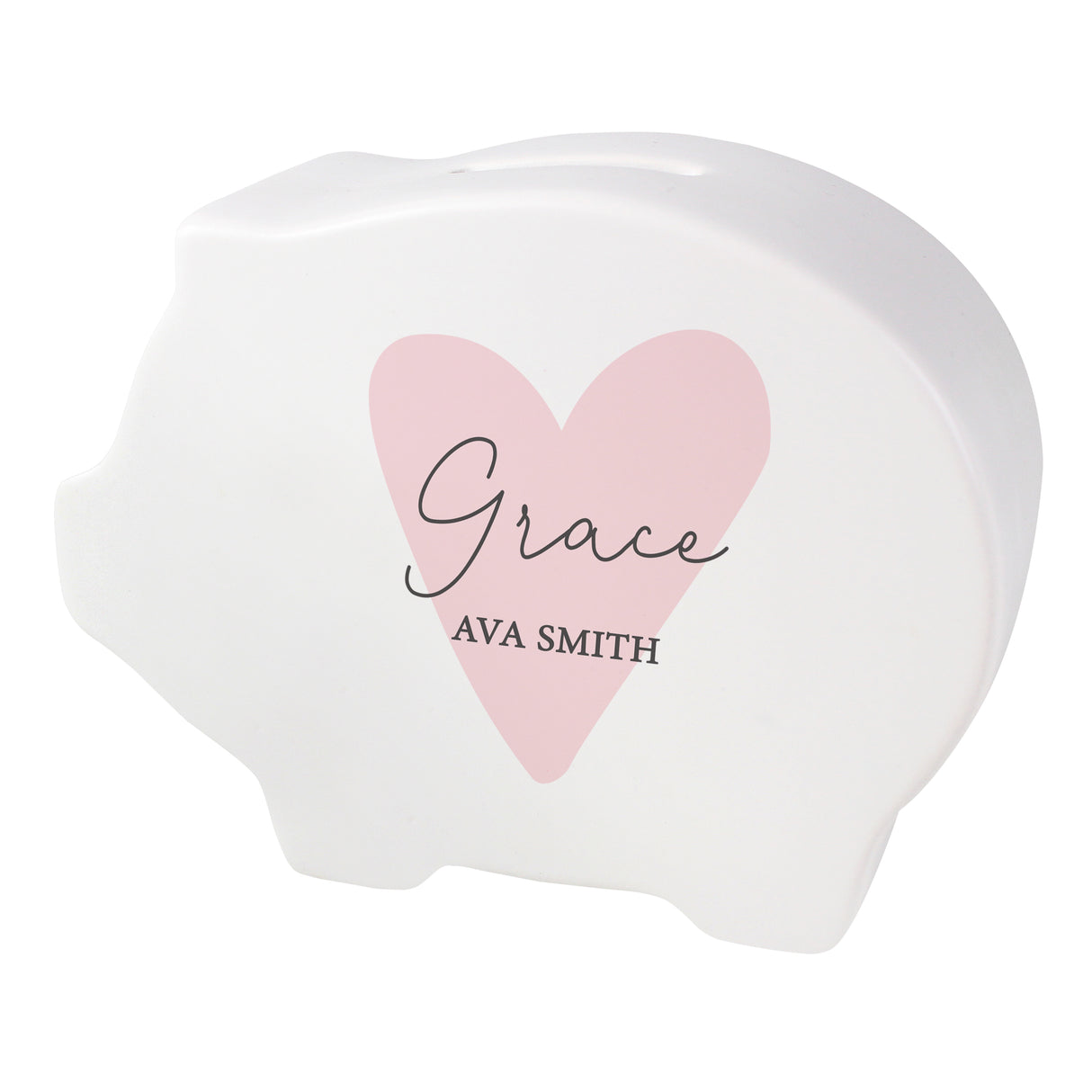 Personalised Pink Heart Piggy Bank - Money Boxes at Gift Moments