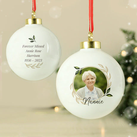 Personalised Photo Upload Memorial Bauble - Christmas Baubles at Gift Moments