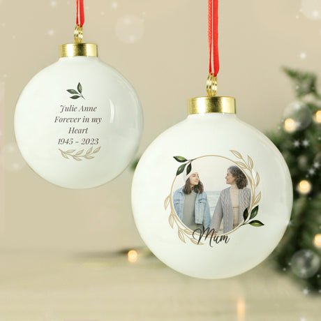 Personalised Photo Upload Memorial Bauble - Christmas Baubles at Gift Moments