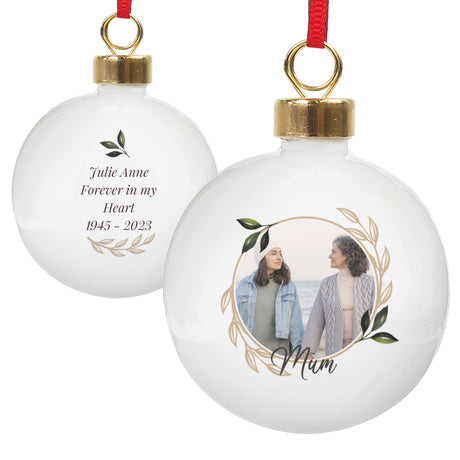 Personalised Photo Upload Memorial Bauble - Christmas Baubles at Gift Moments