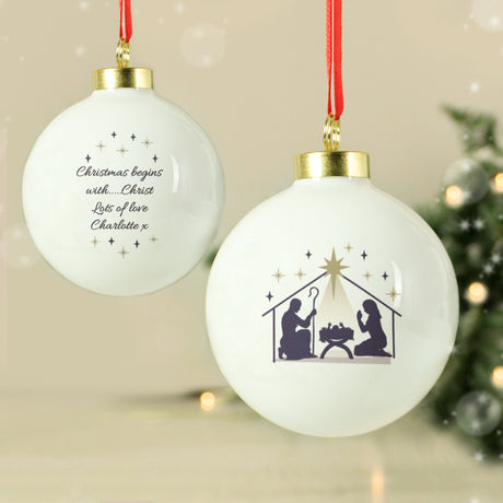 Personalised Nativity Bauble - Christmas Baubles at Gift Moments