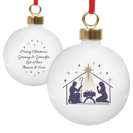 Personalised Nativity Bauble - Christmas Baubles at Gift Moments