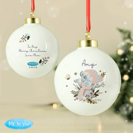 Personalised Me to You Cosy Winter Bauble - Christmas Baubles at Gift Moments