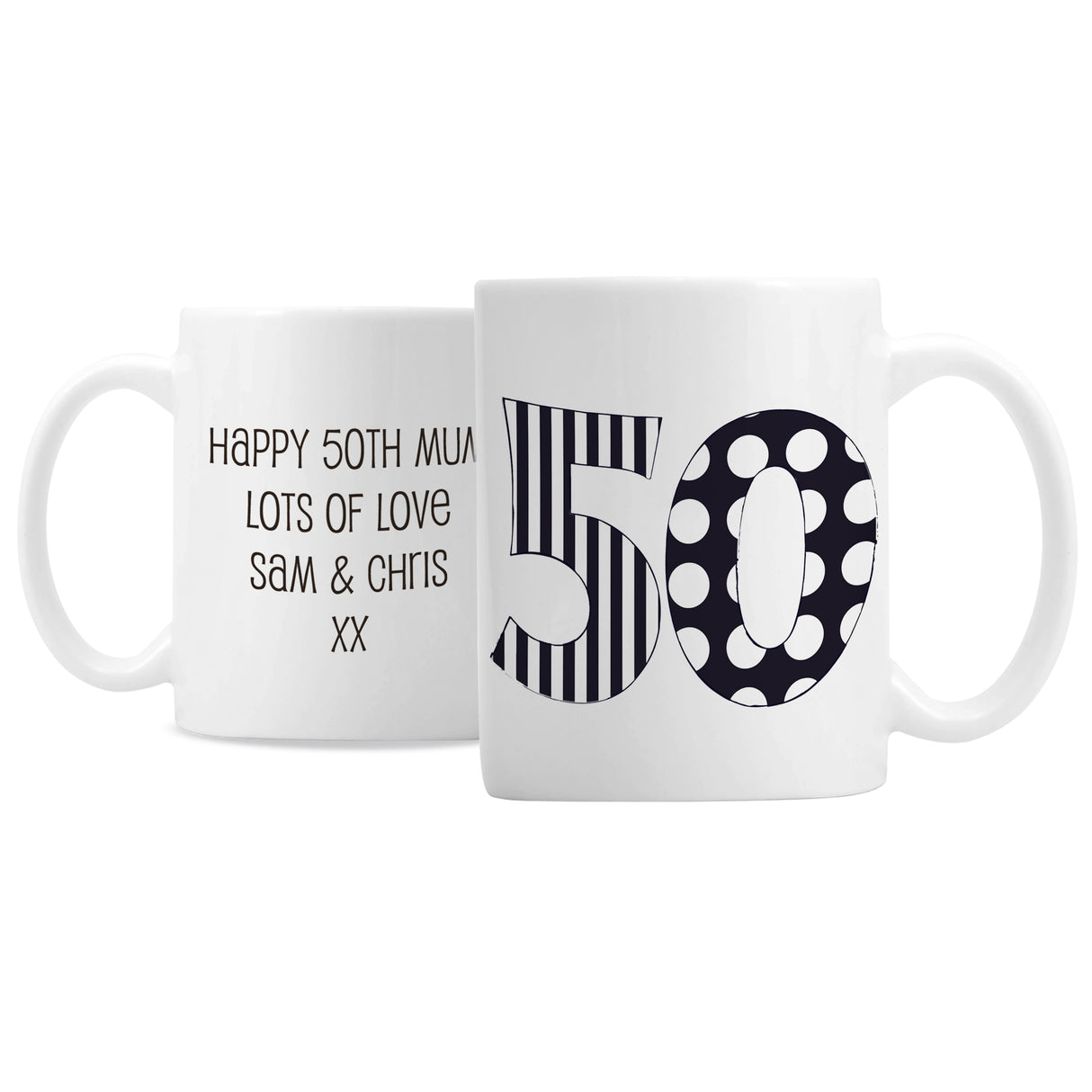 Personalised Monotone Numbers Mug - Mugs at Gift Moments