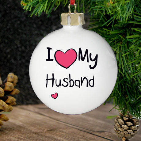 Personalised I Heart Bauble Default Title - Christmas Baubles at Gift Moments