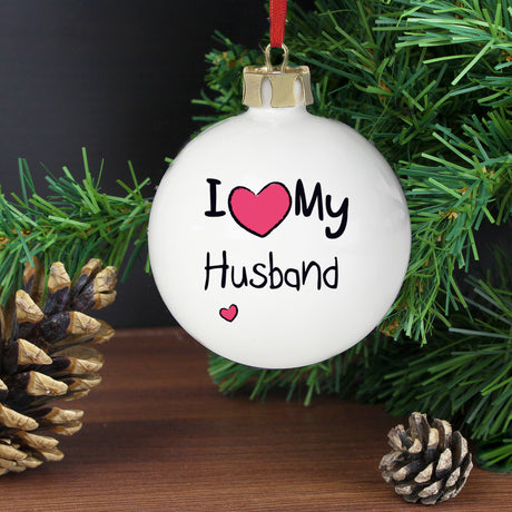 Personalised I Heart Bauble - Christmas Baubles at Gift Moments