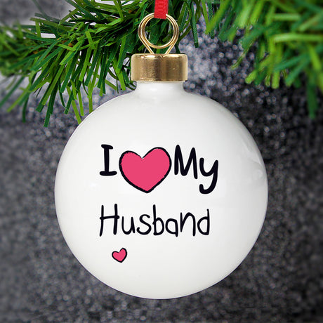 Personalised I Heart Bauble - Christmas Baubles at Gift Moments