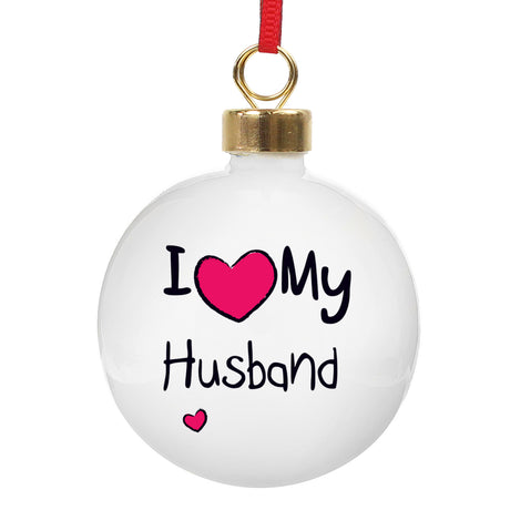 Personalised I Heart Bauble - Christmas Baubles at Gift Moments