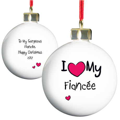 Personalised I Heart Bauble - Christmas Baubles at Gift Moments