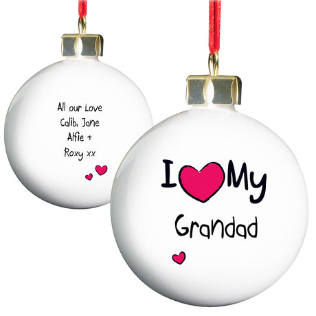 Personalised I Heart Bauble - Christmas Baubles at Gift Moments