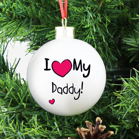 Personalised I Heart Bauble - Christmas Baubles at Gift Moments