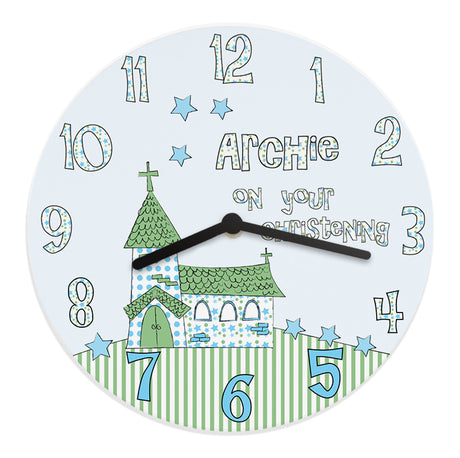 Personalised Church Boys Christening Clock - Clocks at Gift Moments