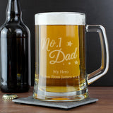 Personalised No.1 Dad Glass Pint Tankard: 1 - Tankards By Gift Moments