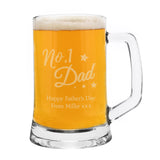 Personalised No.1 Dad Glass Pint Tankard: 2 - Tankards By Gift Moments