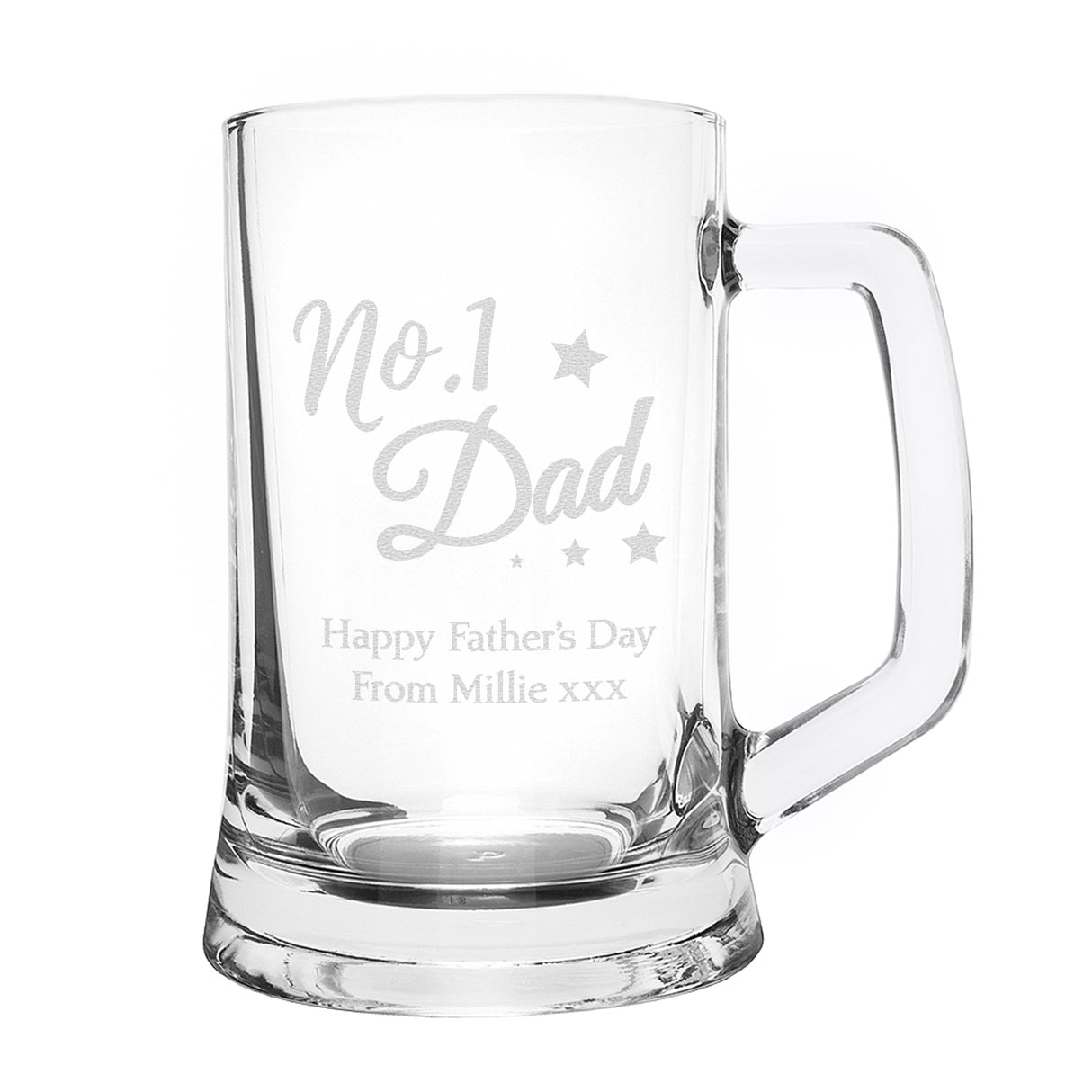 Personalised No.1 Dad Glass Pint Tankard: 4 - Tankards By Gift Moments