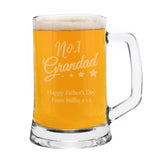 Personalised No.1 Grandad Glass Pint Stern Tankard - Tankards at Gift Moments