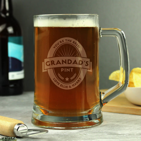 Personalised Beer Label Pint Stern Tankard - Tankards at Gift Moments