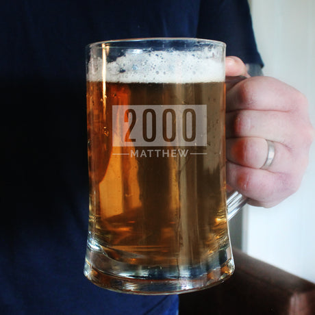 Personalised Name & Date Pint Stern Tankard - Tankards at Gift Moments