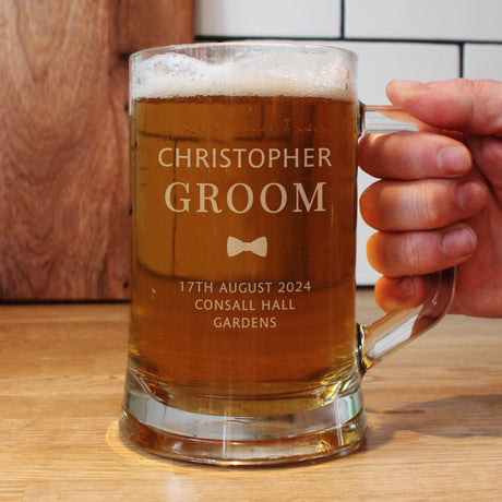 Personalised Groom Pint Stern Tankard - Tankards at Gift Moments