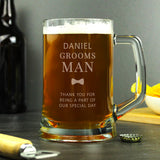 Personalised Groomsman Pint Stern Tankard - Tankards at Gift Moments