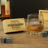 Personalised Whisky Glass & Stones Set: 1 - Tumblers By Gift Moments