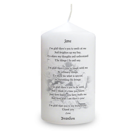 Personalised Godparent Pillar Candle - Candles at Gift Moments