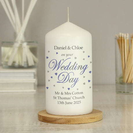 Personalised Wedding Day Pillar Candle - Candles at Gift Moments