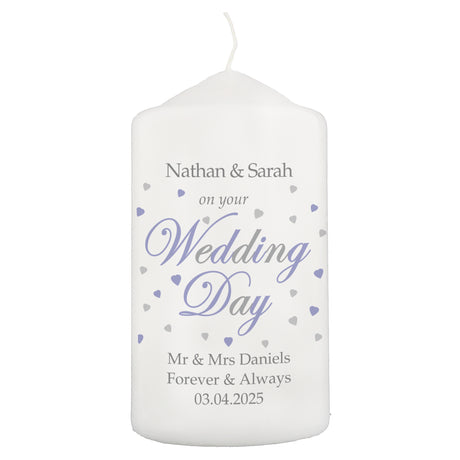 Personalised Wedding Day Pillar Candle - Candles at Gift Moments