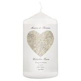 Personalised 1896 - 1904 Revised New Heart Map Pillar Candle - Candles at Gift Moments