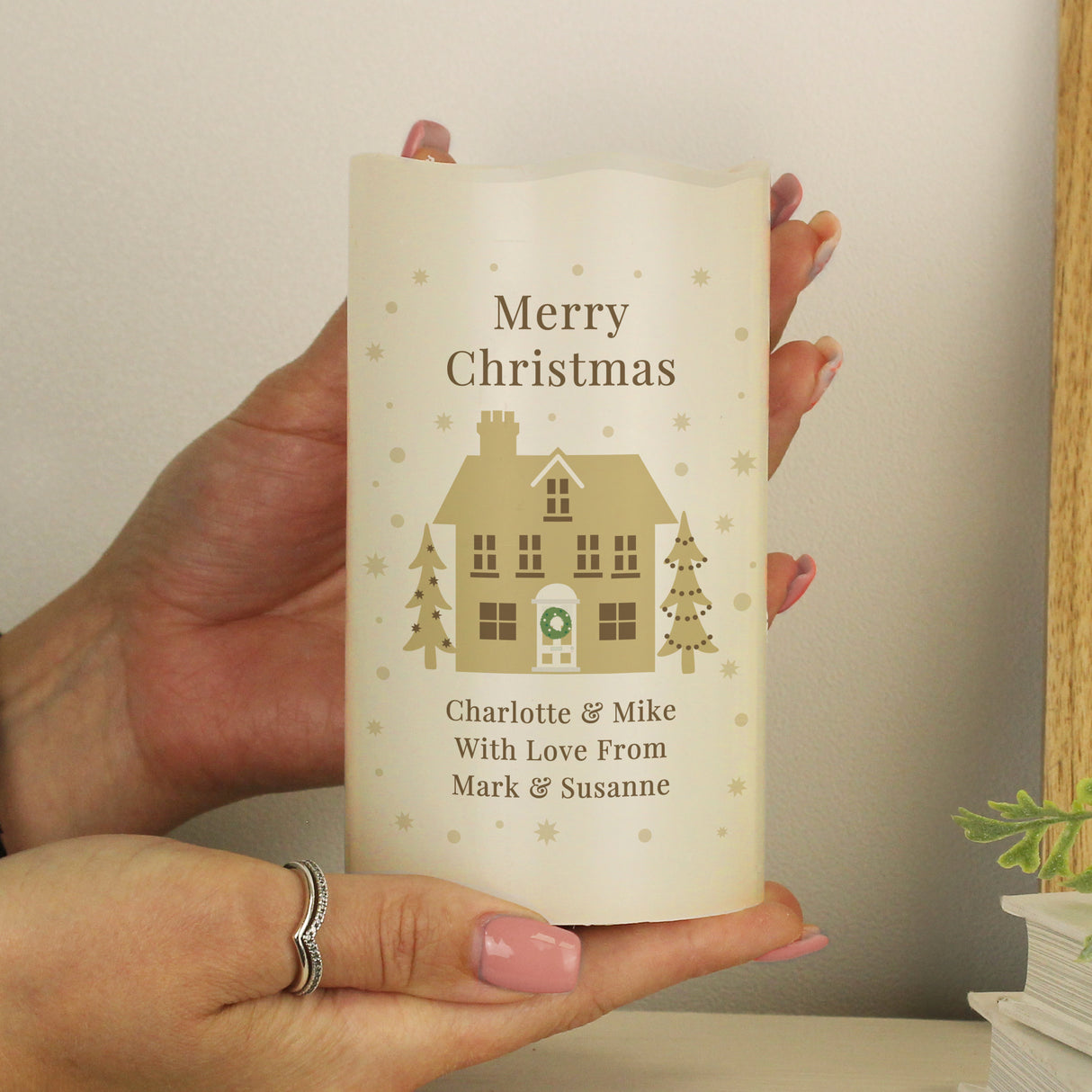 Personalised Festive Village LED Candle - LED Lighting at Gift Moments