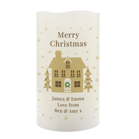 Personalised Festive Village LED Candle - LED Lighting at Gift Moments