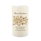 Personalised Christmas Floral LED Candle - LED Lighting at Gift Moments