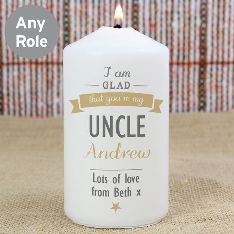 Personalised I Am Glad... Pillar Candle - Candles at Gift Moments