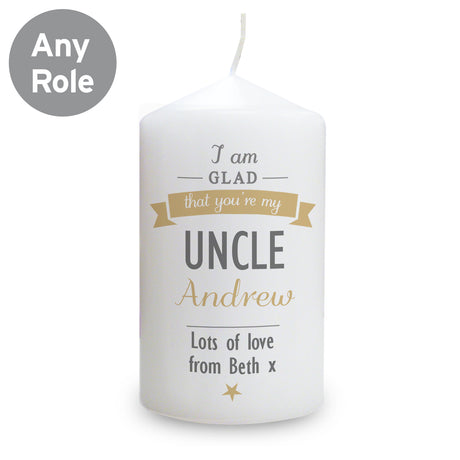 Personalised I Am Glad... Pillar Candle - Candles at Gift Moments