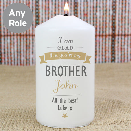 Personalised I Am Glad... Pillar Candle - Candles at Gift Moments