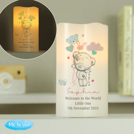 Personalised Tiny Tatty Teddy Dream Big Pink Nightlight LED Candle - LED Lighting at Gift Moments