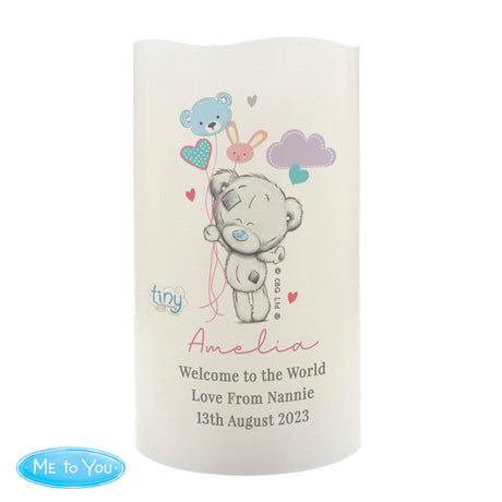 Personalised Tiny Tatty Teddy Dream Big Pink Nightlight LED Candle - LED Lighting at Gift Moments