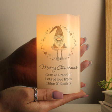 Personalised Christmas Gonk LED Candle - LED Lighting at Gift Moments