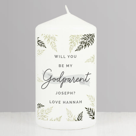 Personalised Godparent Pillar Candle - Candles at Gift Moments