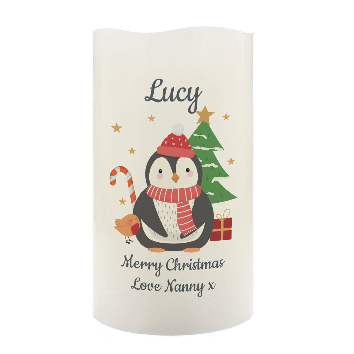 Personalised 1st Christmas Penguin LED Candle - LED Lighting at Gift Moments