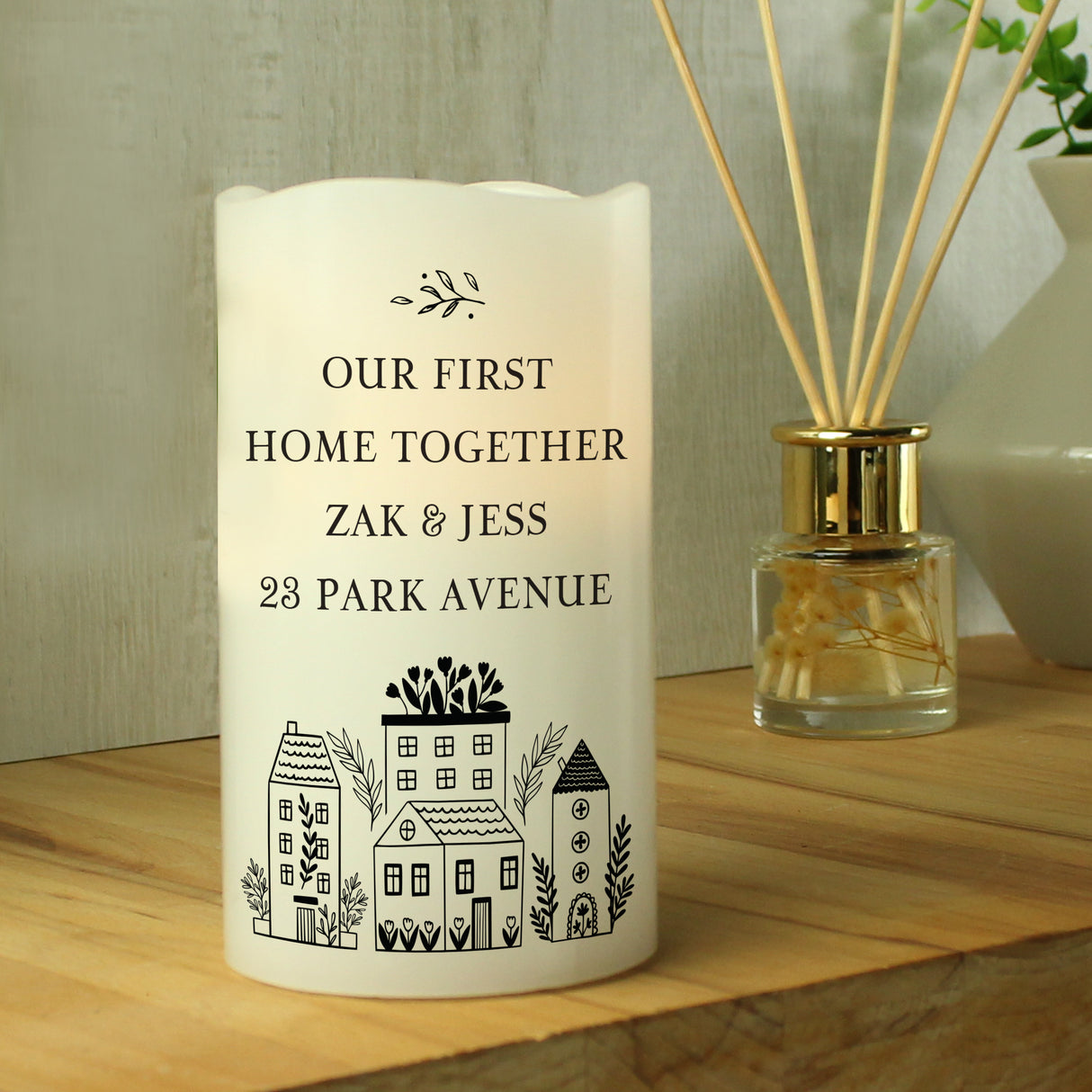 Personalised HOME LED Candle - LED Lighting at Gift Moments