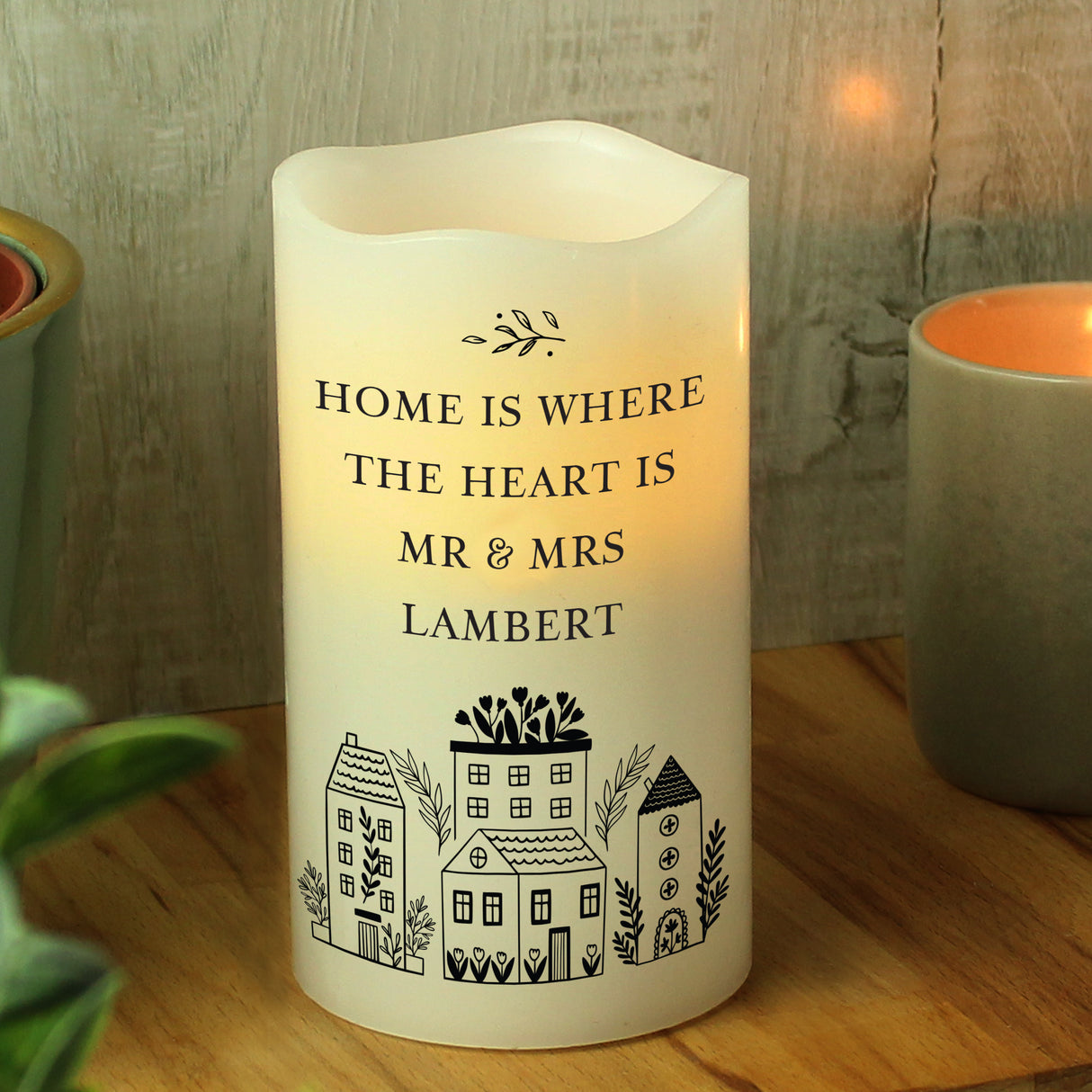 Personalised HOME LED Candle - LED Lighting at Gift Moments