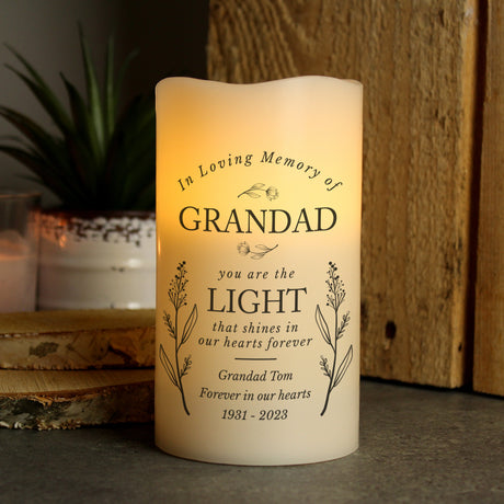 Personalised In Loving Memory LED Candle - LED Lighting at Gift Moments